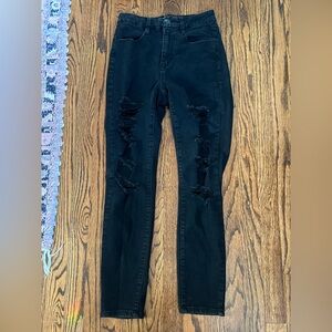 Black Distressed Women's Jeans